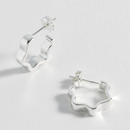 Estella Bartlett - Hoops | Flat Wave Hoops | Silver Plated