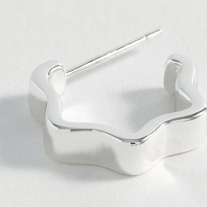 Estella Bartlett - Hoops | Flat Wave Hoops | Silver Plated