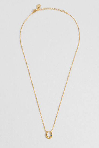 Estella Bartlett Gold Plated Multi Pastel CZ Horseshoe Necklace - image 4