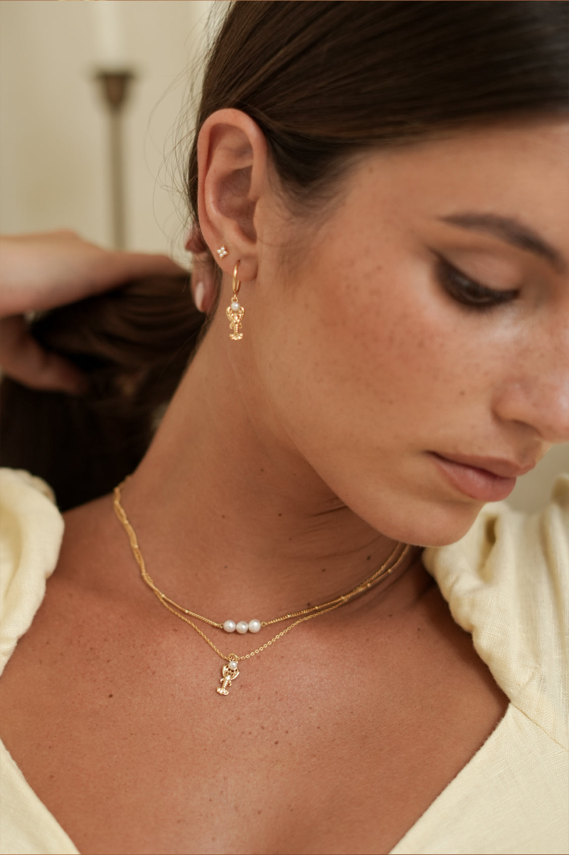 Estella Bartlett Gold Plated Lobster Necklace with Pearl - image 3