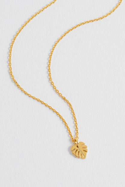 Estella Bartlett Gold Plated Monstera Leaf Necklace - image 3