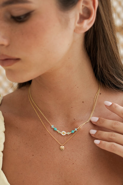 Estella Bartlett Gold Plated Monstera Leaf Necklace - image 2