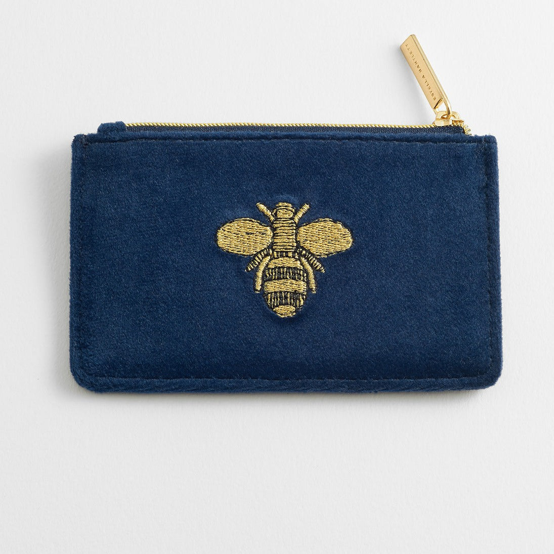 Estella Bartlett - Card Purse | Embroidered Bee Card Purse | Navy Velvet