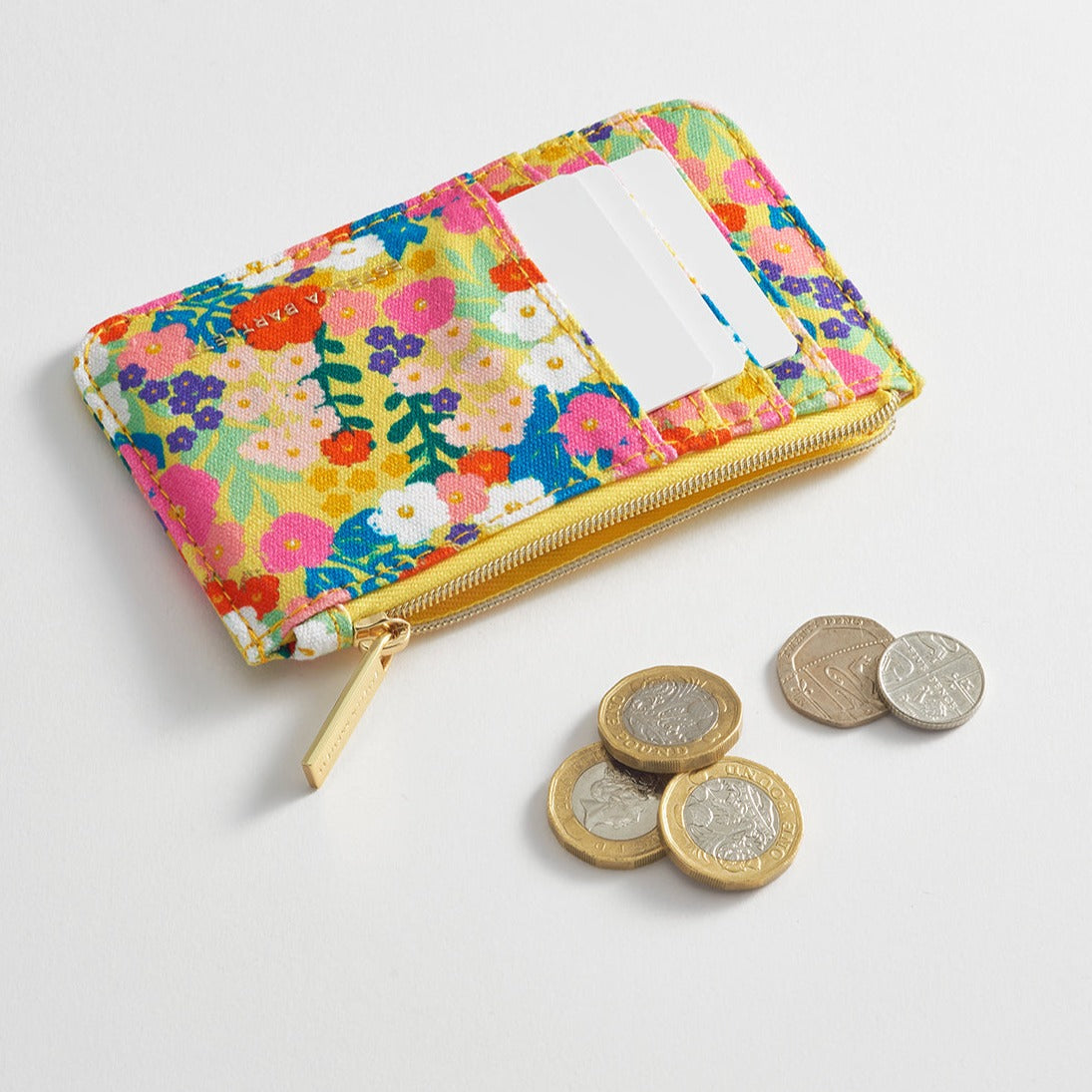 Estella Bartlett - Card Purse | Rectangle Card Purse | Yellow Floral Print