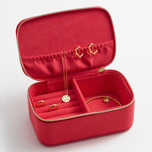 Estella Bartlett - Mini Jewel Box | Mini Jewellery Box | Red Floral Embroidered