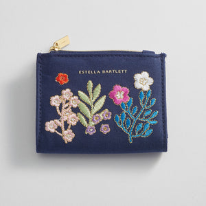 Estella Bartlett - Wallet | Folded Wallet | Navy Floral Embroidered