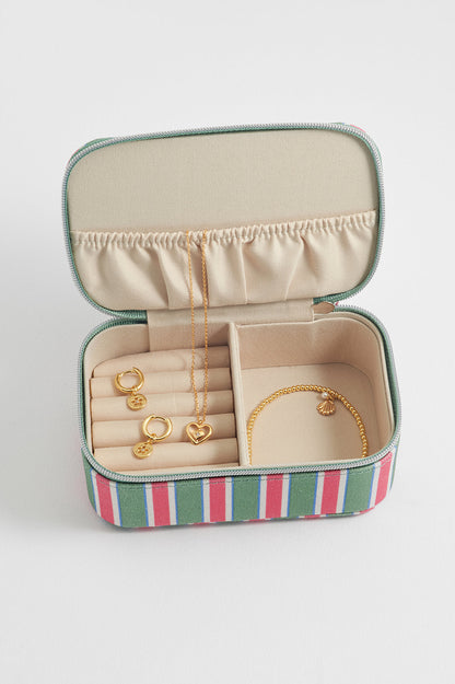 Estella Bartlett Green Stripe Canvas Mini Jewellery Box - image 2