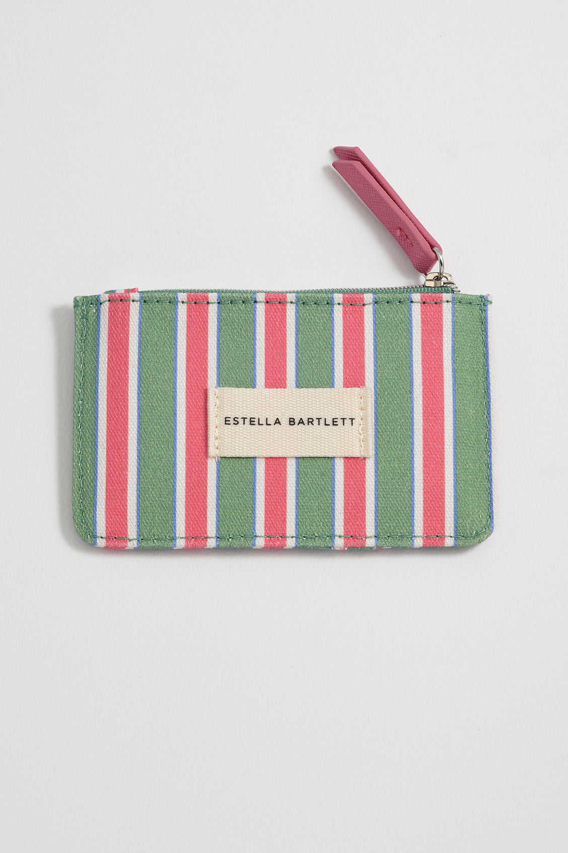 Estella Bartlett Green Stripe Canvas Card Purse