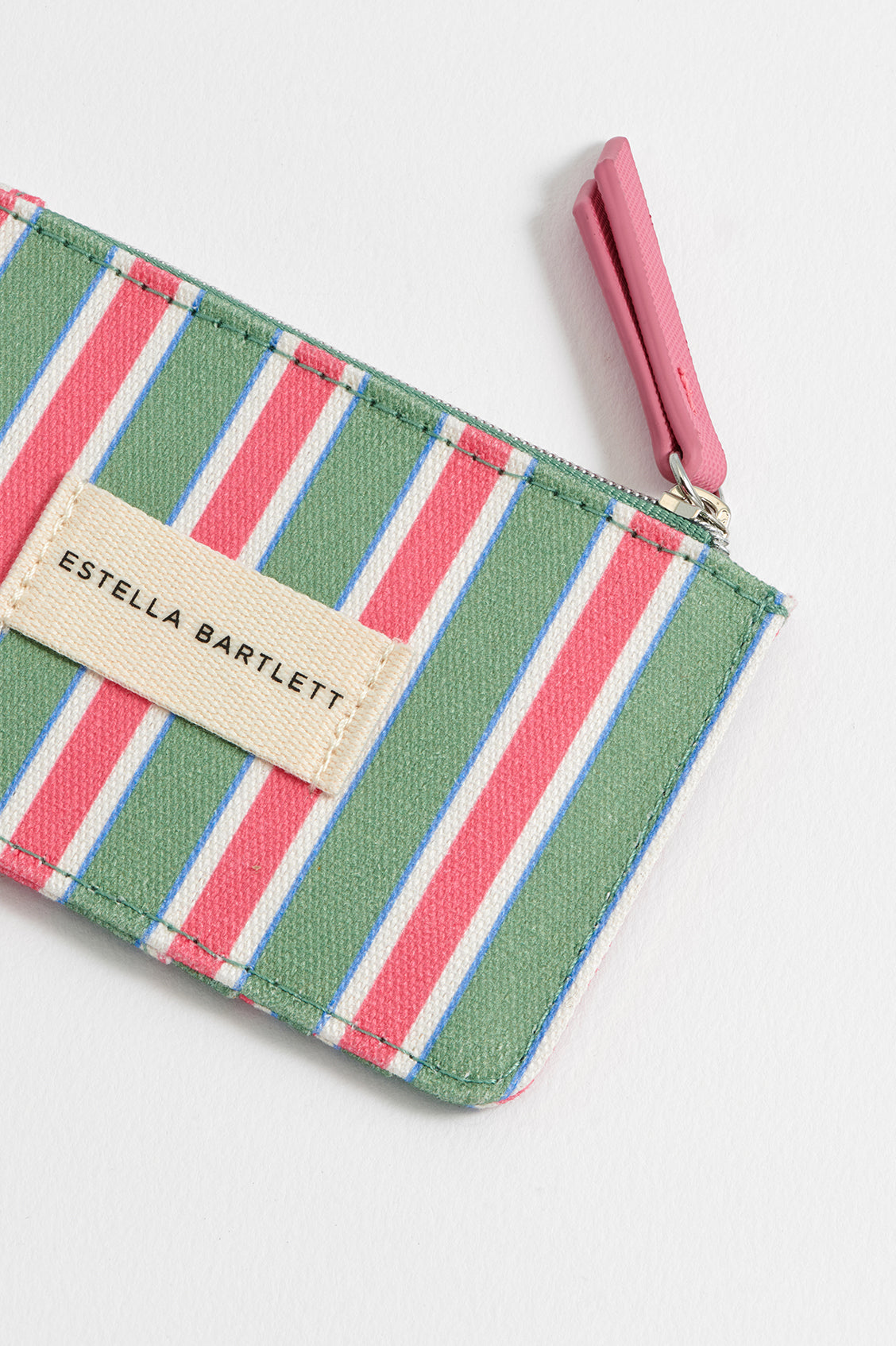 Estella Bartlett Green Stripe Canvas Card Purse - image 3