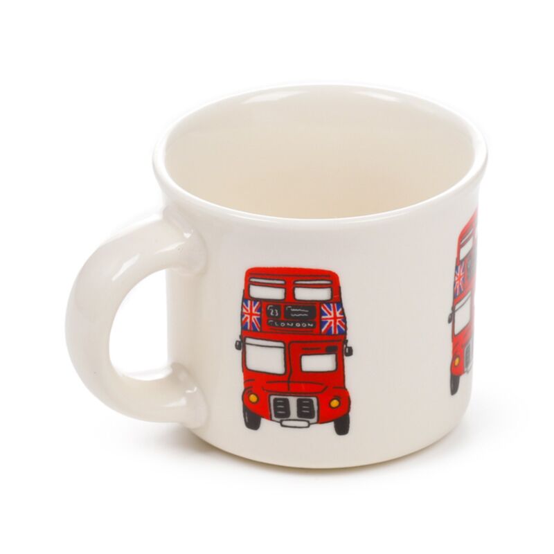 London Souvenir Red Bus Set of 2 Porcelain Espresso Cups - image 3