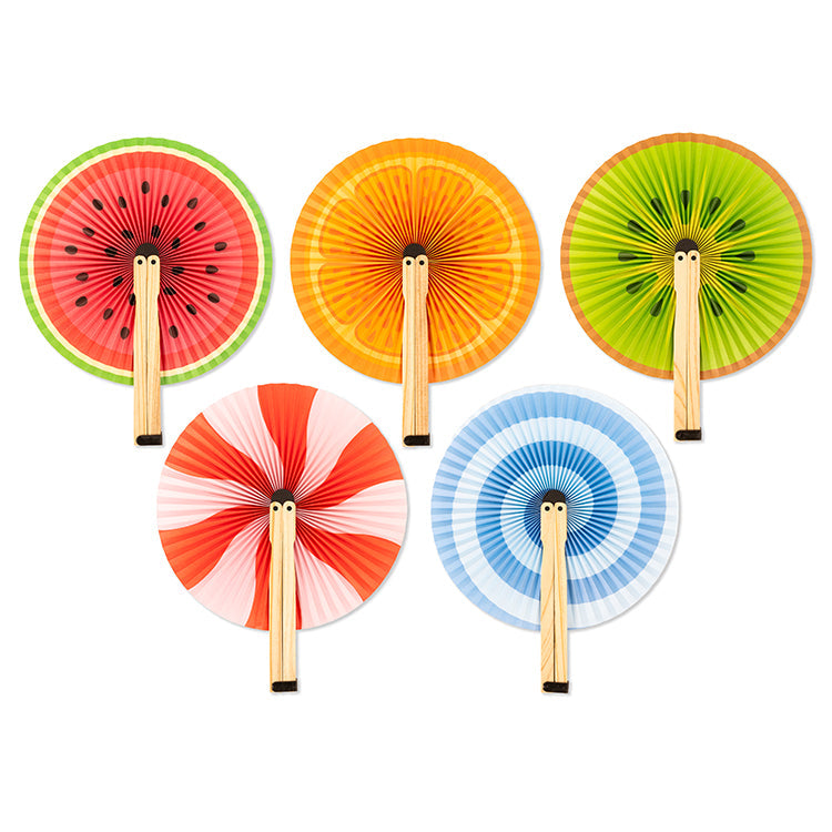 Kikkerland Fruity and Sweet Folding Paper Fan - Assorted