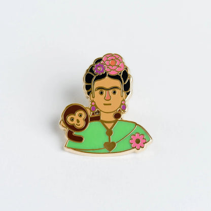 Collectable Cities Frida with Monkey Enamel Pin Badge