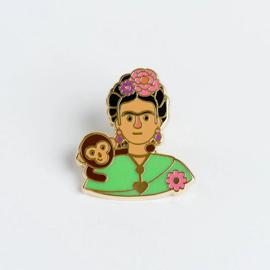 Collectable Cities Frida with Monkey Enamel Pin Badge