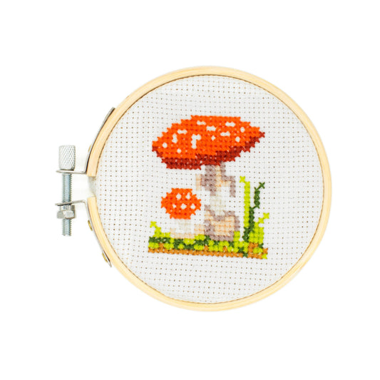 Mushroom Mini Cross Stitch Embroidery Kit - Image 1