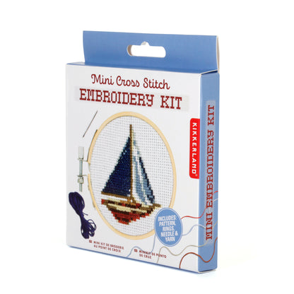 Mini Crosstich Embroidery Kit - Sailboat - Image 4