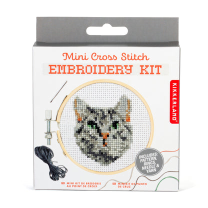 Tabby Cat Mini Cross Stitch Embroidery Kit - Image 3
