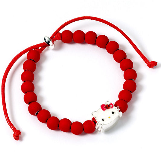 Hello Kitty Red Beaded Charm Bracelet with Hello Kitty Charm - The Carat Shop