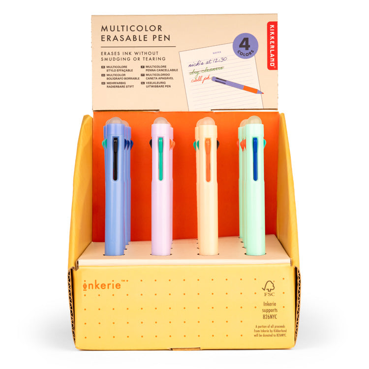 Kikkerland Inkerie Multicolour Erasable Pen - 4 in 1 - image 3