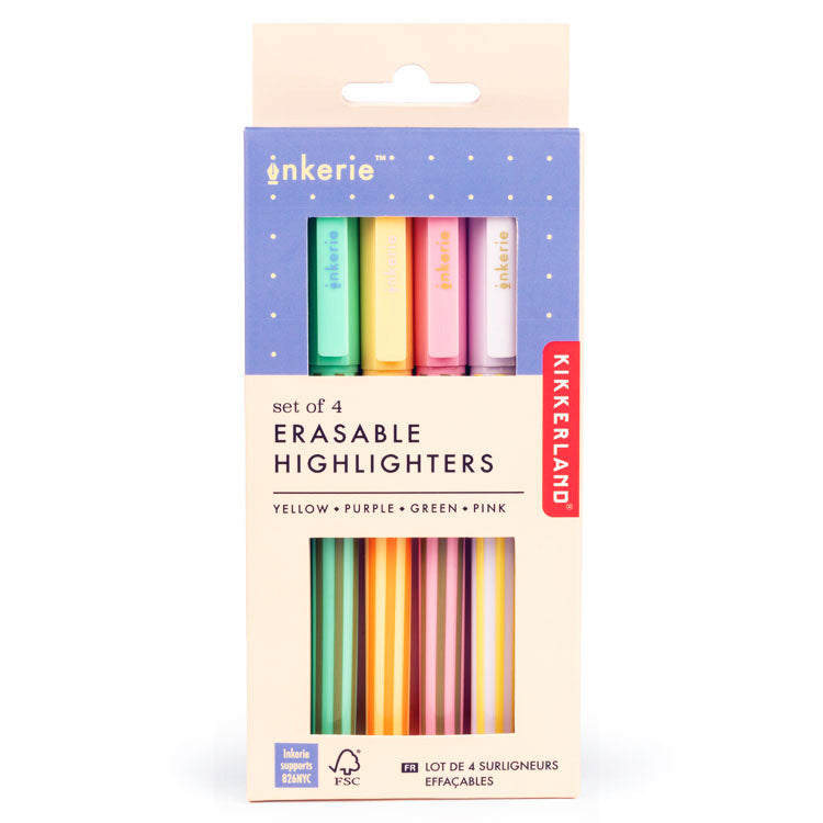 Kikkerland Inkerie Erasable Highlighters - Set of 4 - image 3