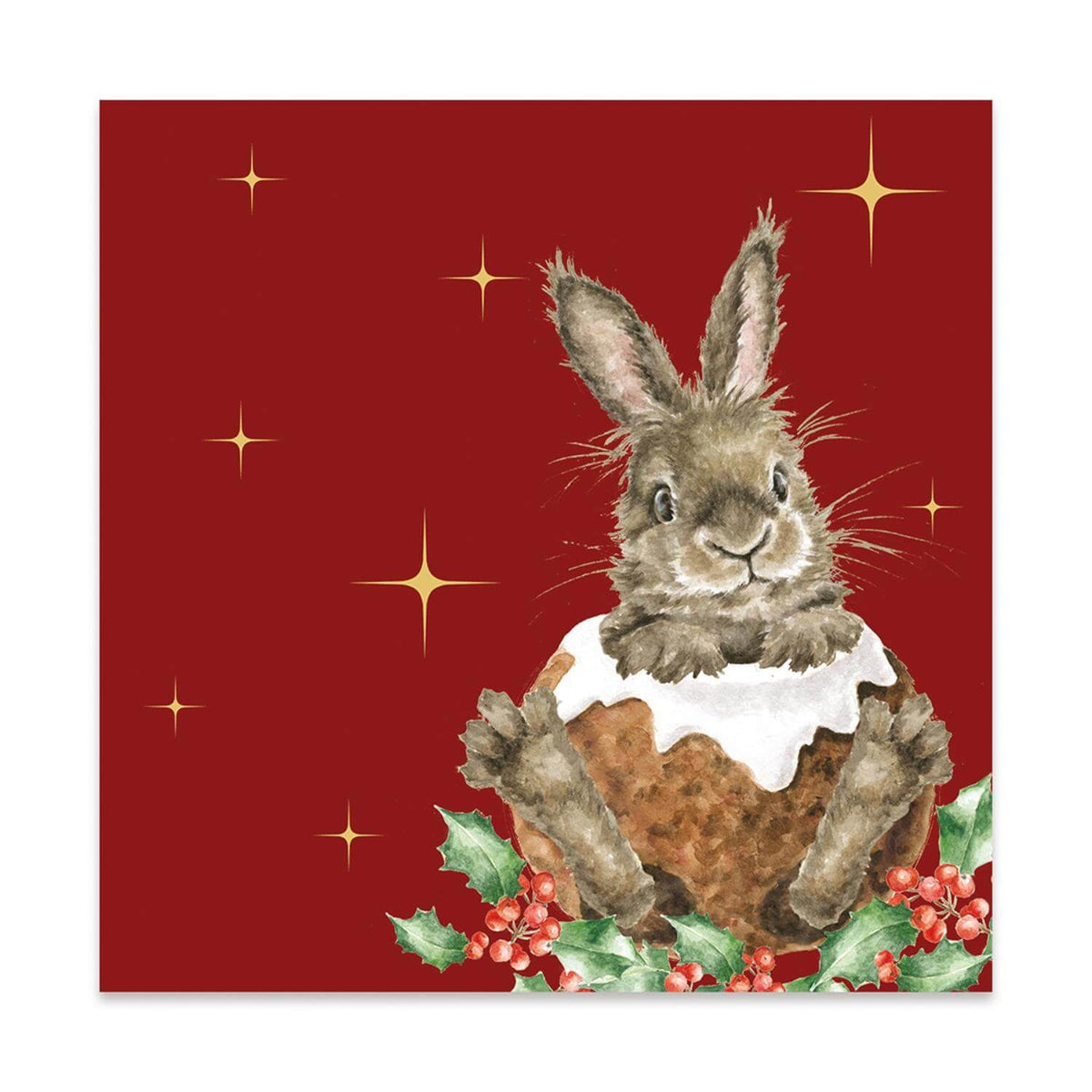 Wrendale Designs Pack of 20 Christmas Lunch Napkins - Merry Little Christmas Rabbit