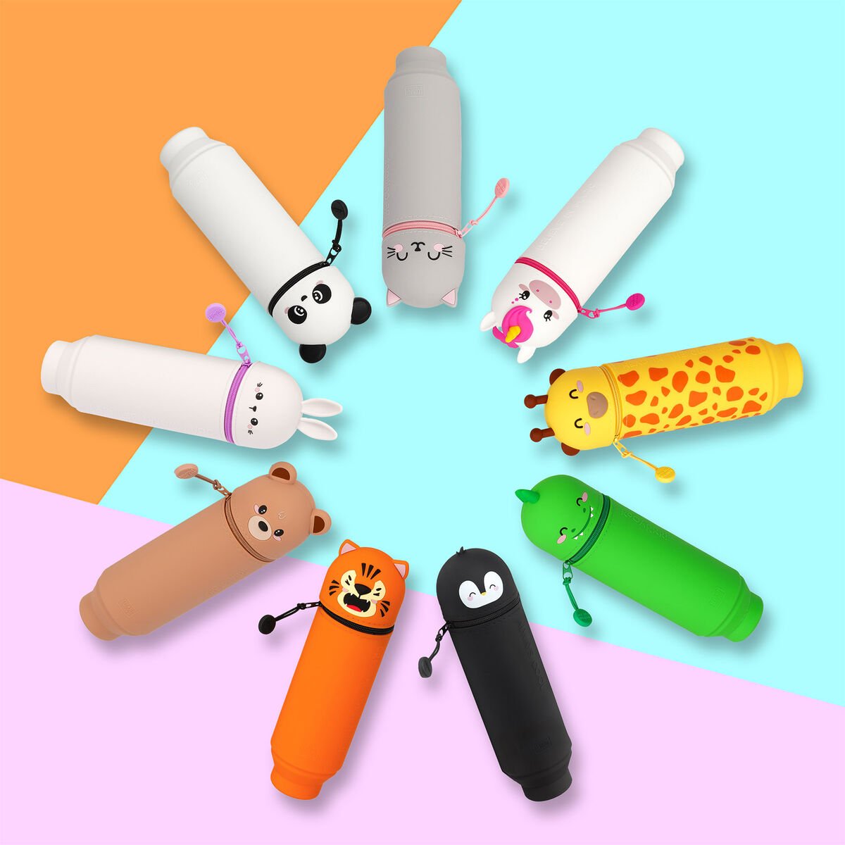 Silicone Pencil Case - Bunny "Don't Worry Be Hoppy" 2-in-1  - Image 4