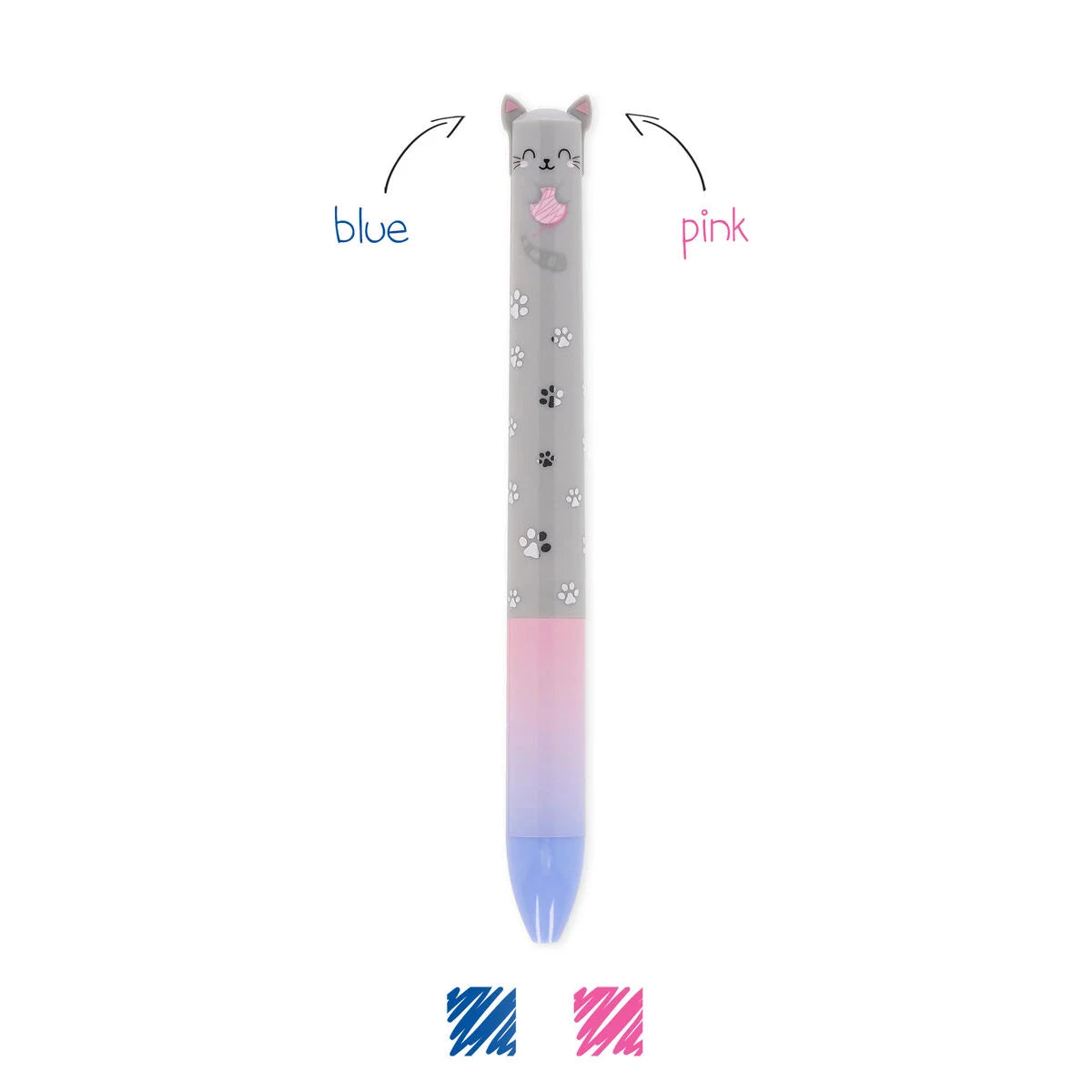 Legami Click and Clack Two-Colour Ballpoint Pen - Kitty