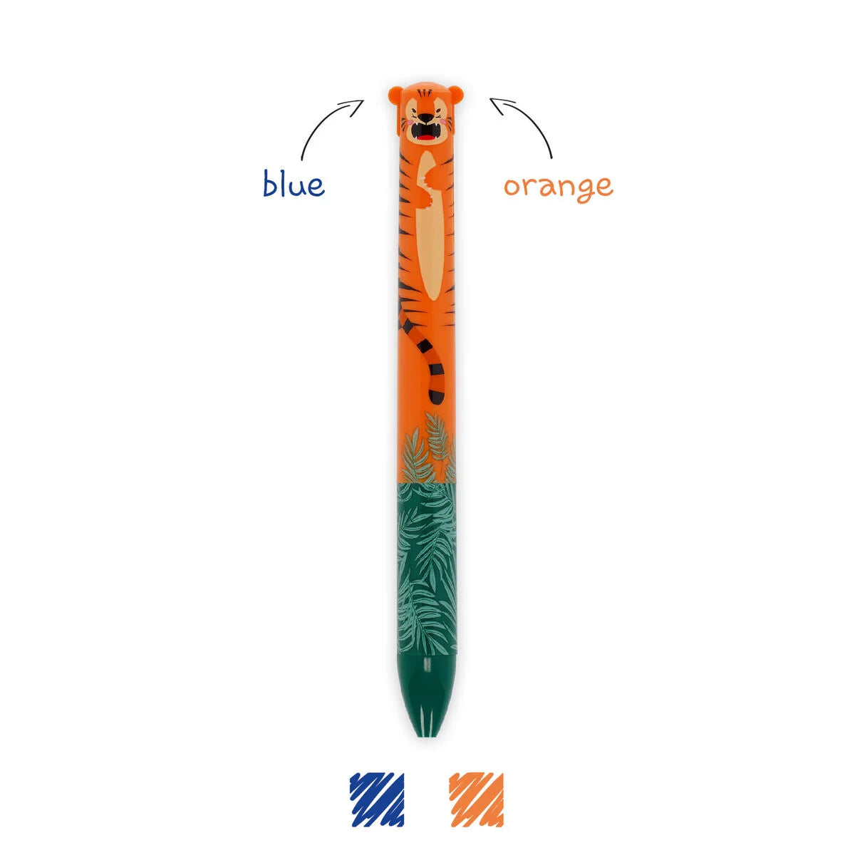 Legami Click and Clack Two-Colour Ballpoint Pen - Tiger