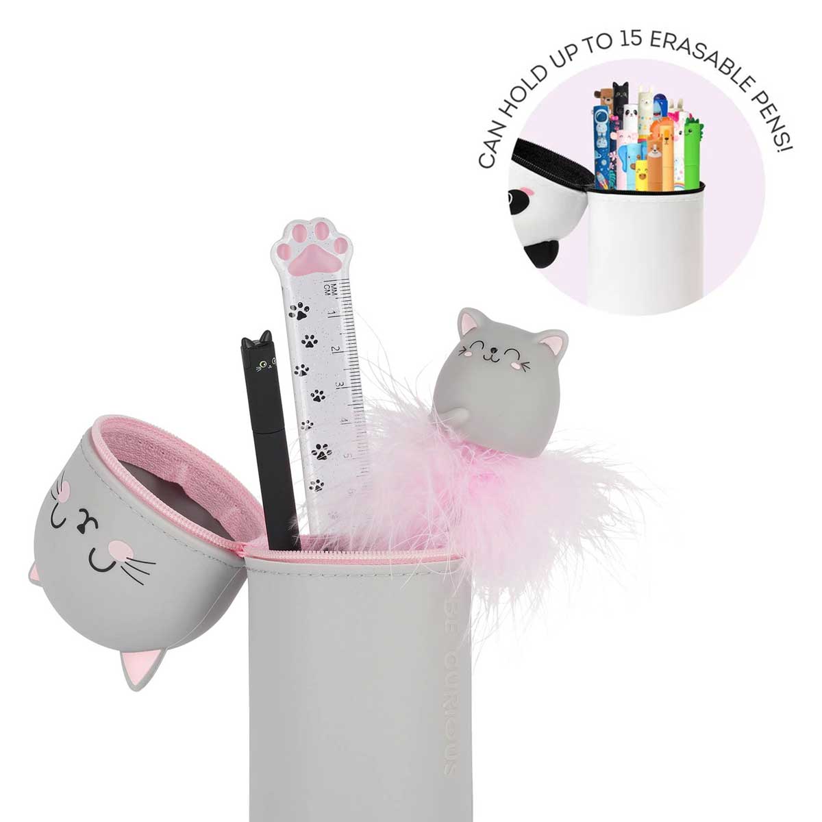 Legami Kawaii 2-in-1 Silicone Pencil Case - Kitty - image 3