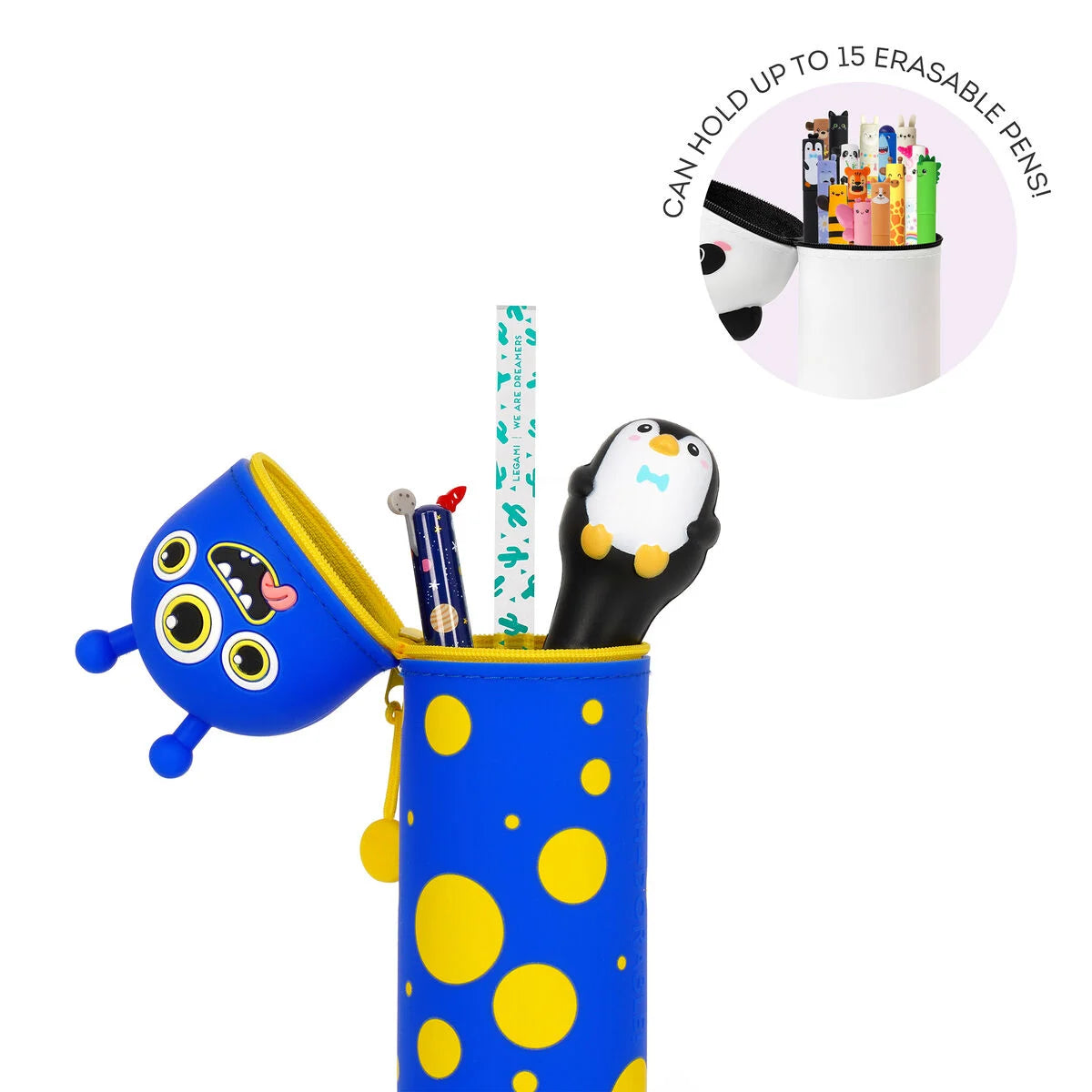 Legami Kawaii 2-in-1 Silicone Pencil Case - Monster - image 3