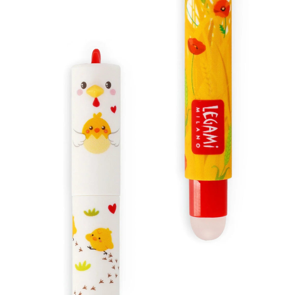 Legami Erasable Gel Pen - Hen and Chick, Red Ink - image 2