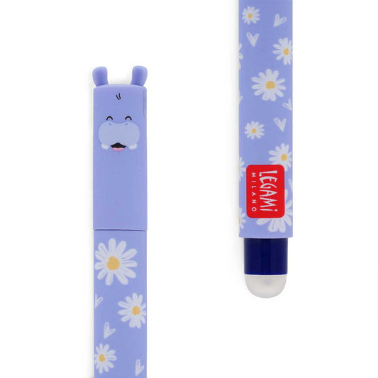Legami Erasable Gel Pen - Hippo, Blue Ink - image 2