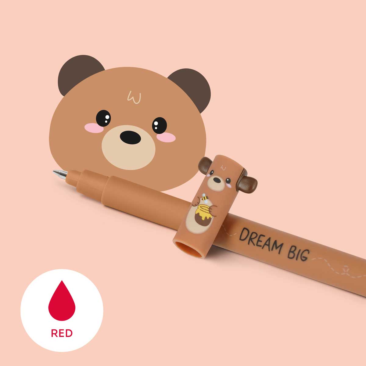 Legami Erasable Gel Pen - Teddy Bear, Red Ink - image 3
