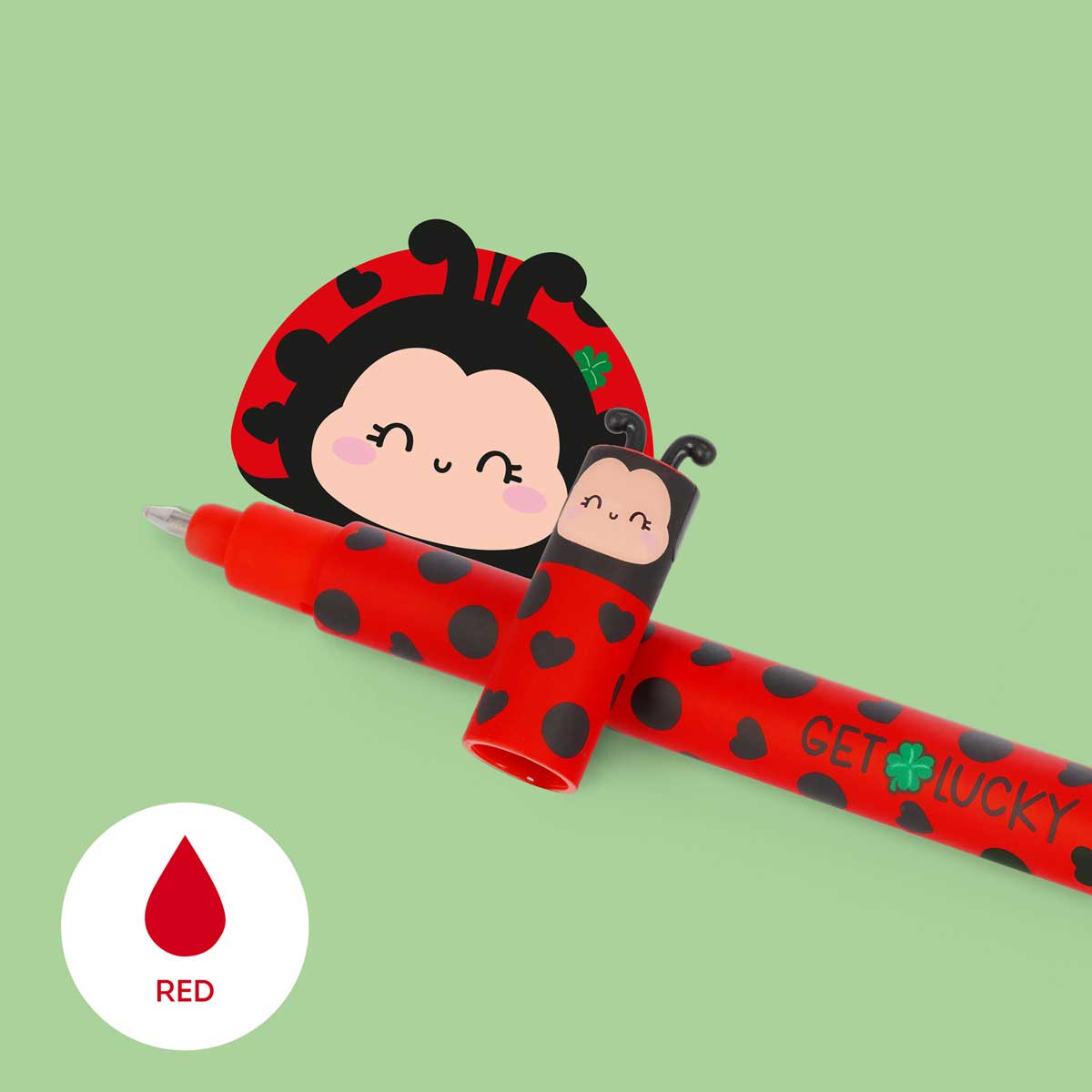 Legami Erasable Gel Pen - Ladybug, Red Ink - image 2