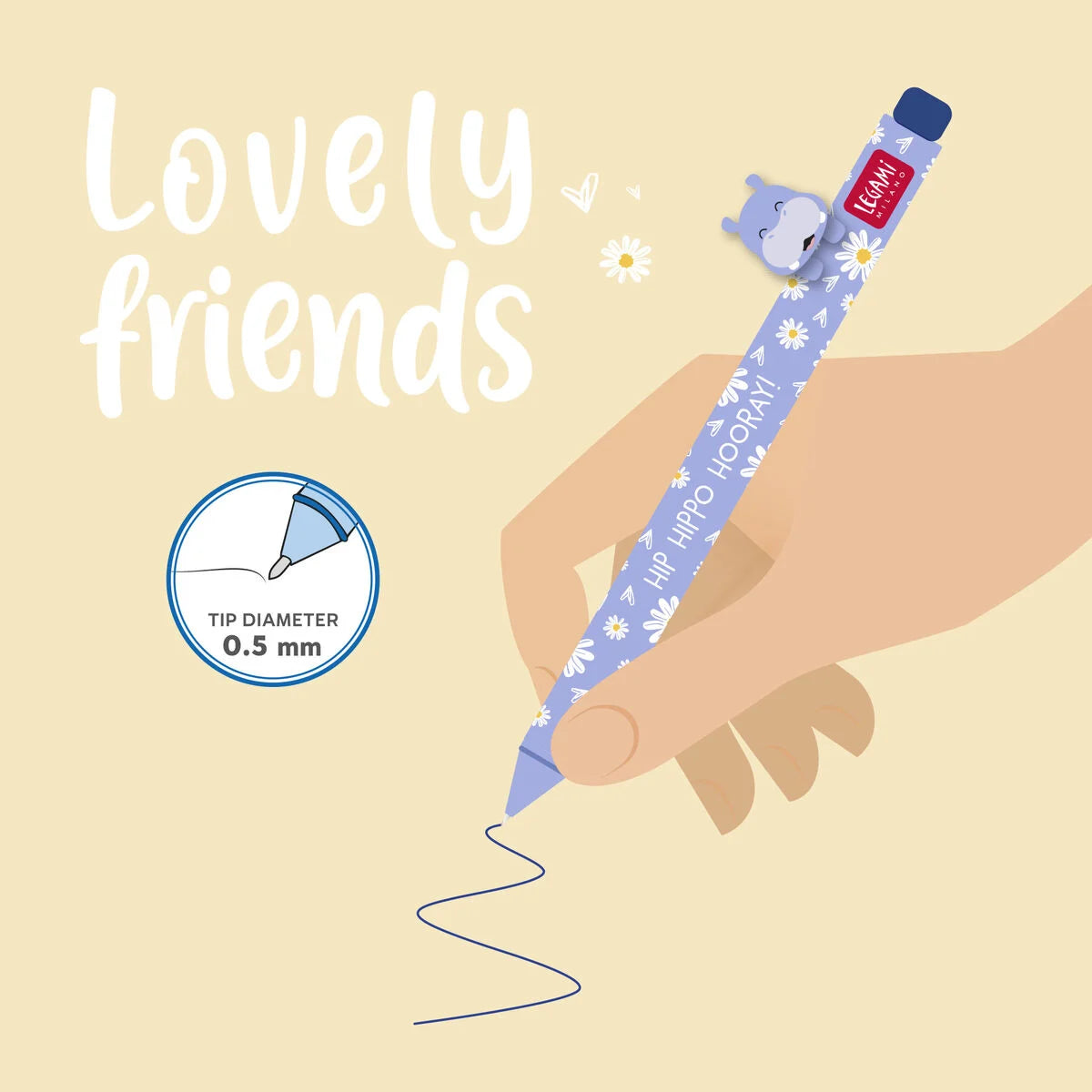 Legami Lovely Friends Gel Pen - Hippo - image 3