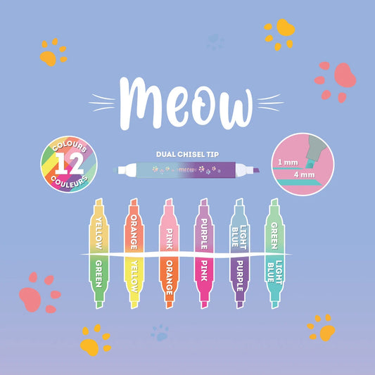 Legami Meow Set of 6 Dual-Tip Highlighters - Kitty - image 2