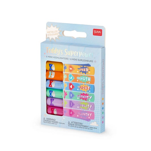 Legami Teddy's Superpower Set of 6 Mini Highlighters - image 2