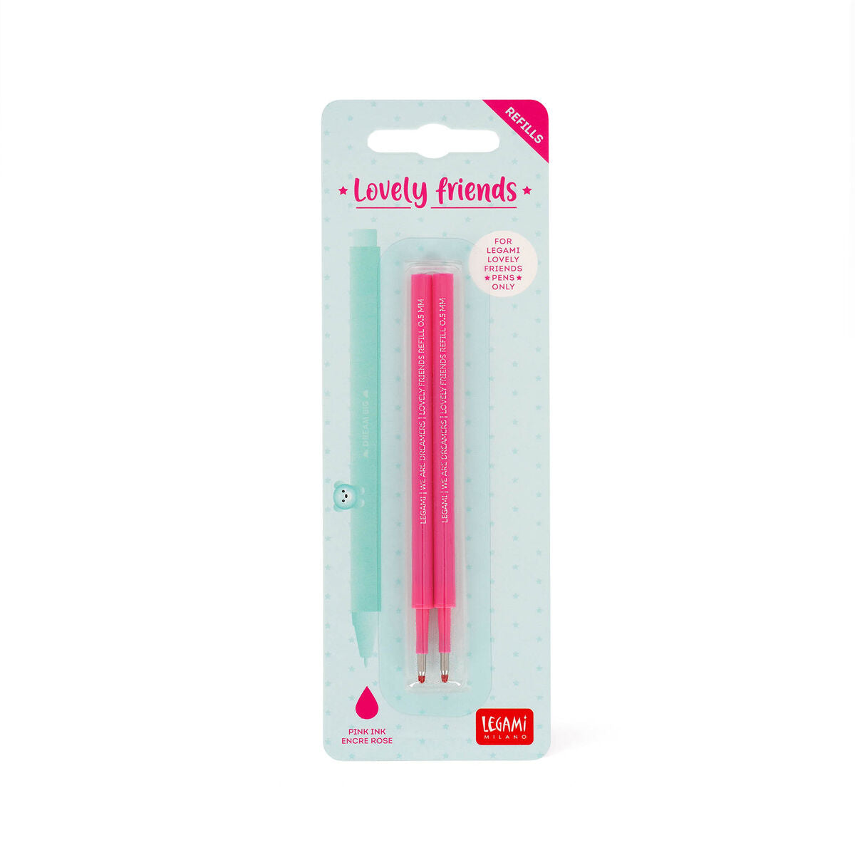 Legami Lovely Friends Gel Pen Refills, Pack of 2 - Pink - image 2