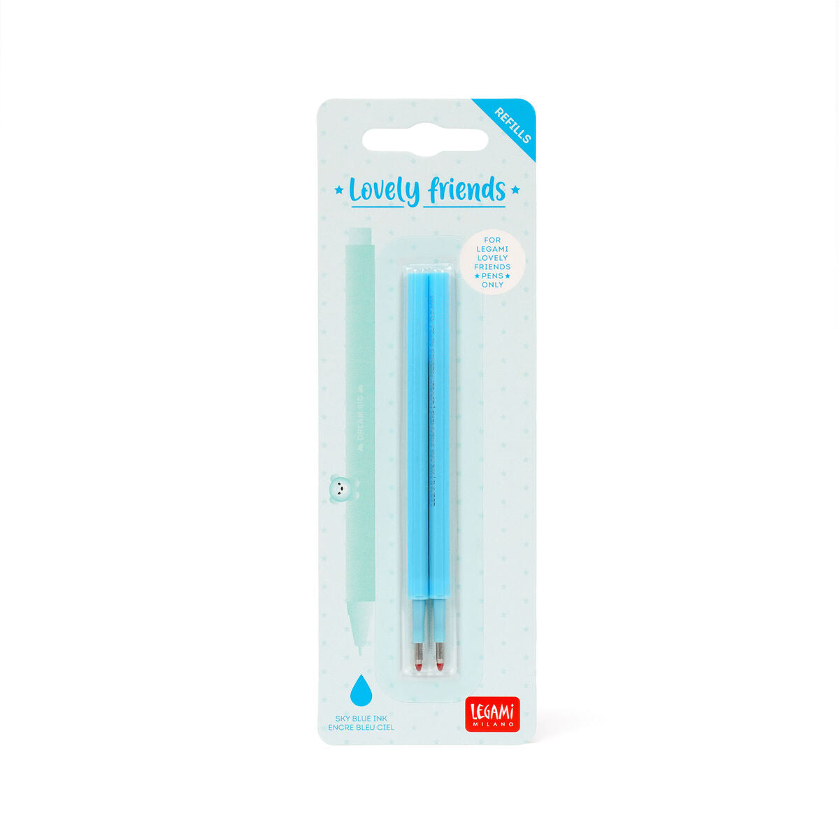 Legami Lovely Friends Gel Pen Refills, Pack of 2 - Sky Blue - image 2