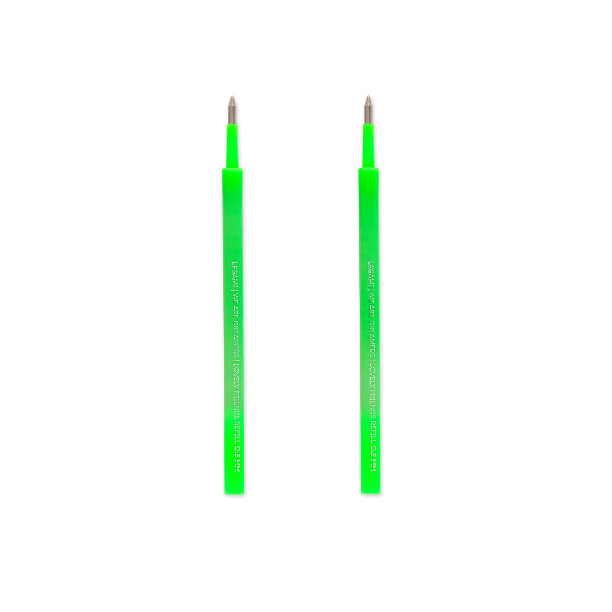 Legami Lovely Friends Gel Pen Refills, Pack of 2 - Neon Green