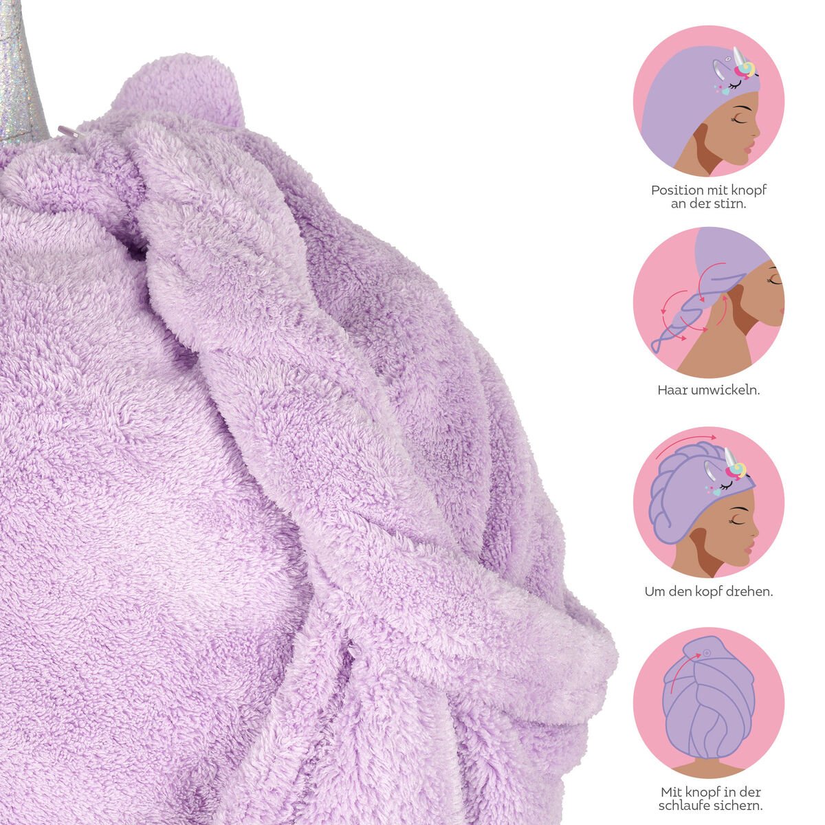 Legami Love My Hair Turban Hair Towel - Unicorn - image 3