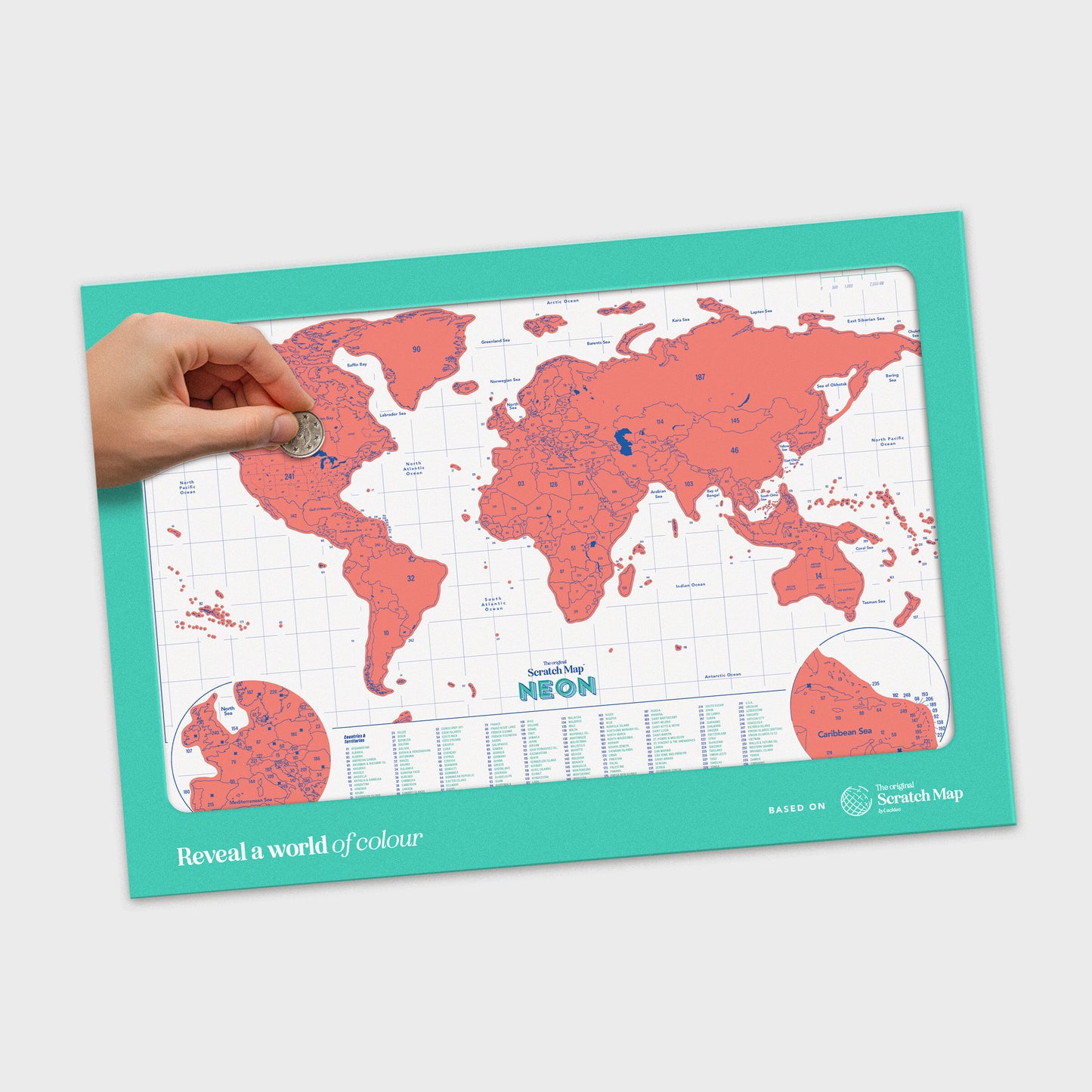 Coral Neon Scratch Map