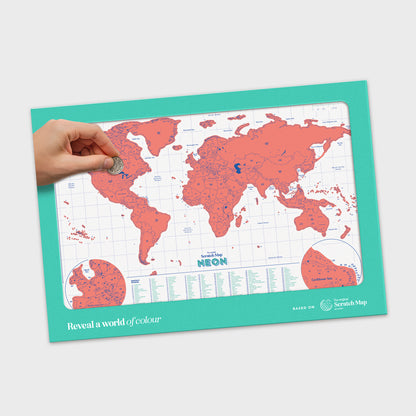 Coral Neon Scratch Map