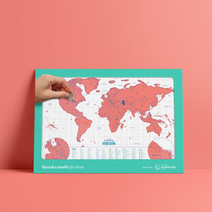 Coral Neon Scratch Map