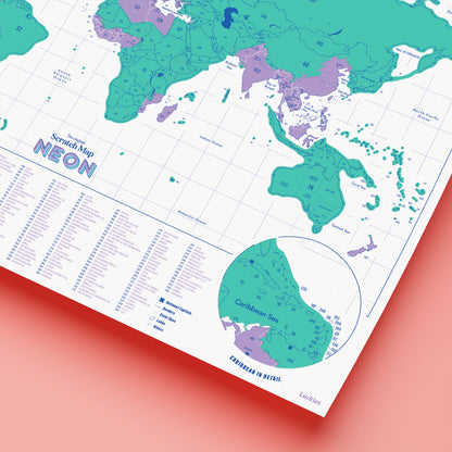 Green Neon Scratch Map