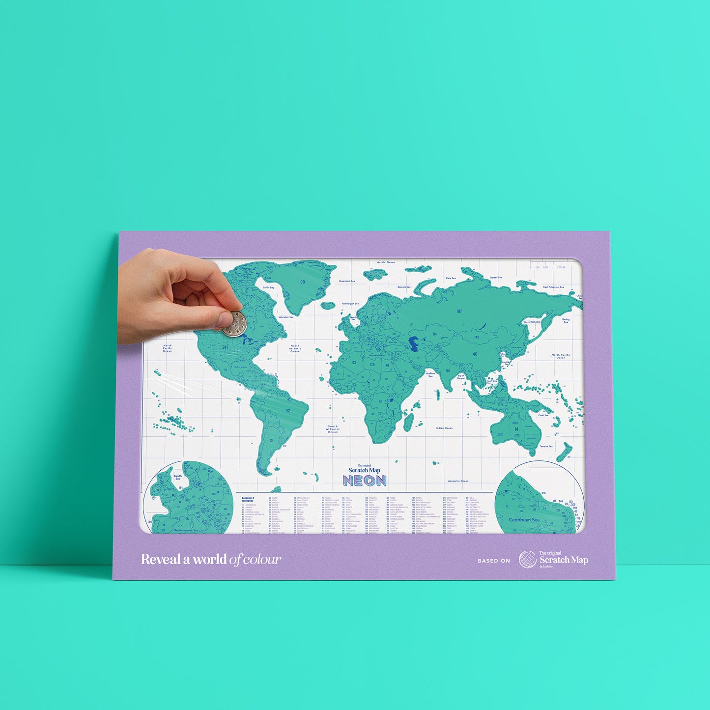 Green Neon Scratch Map