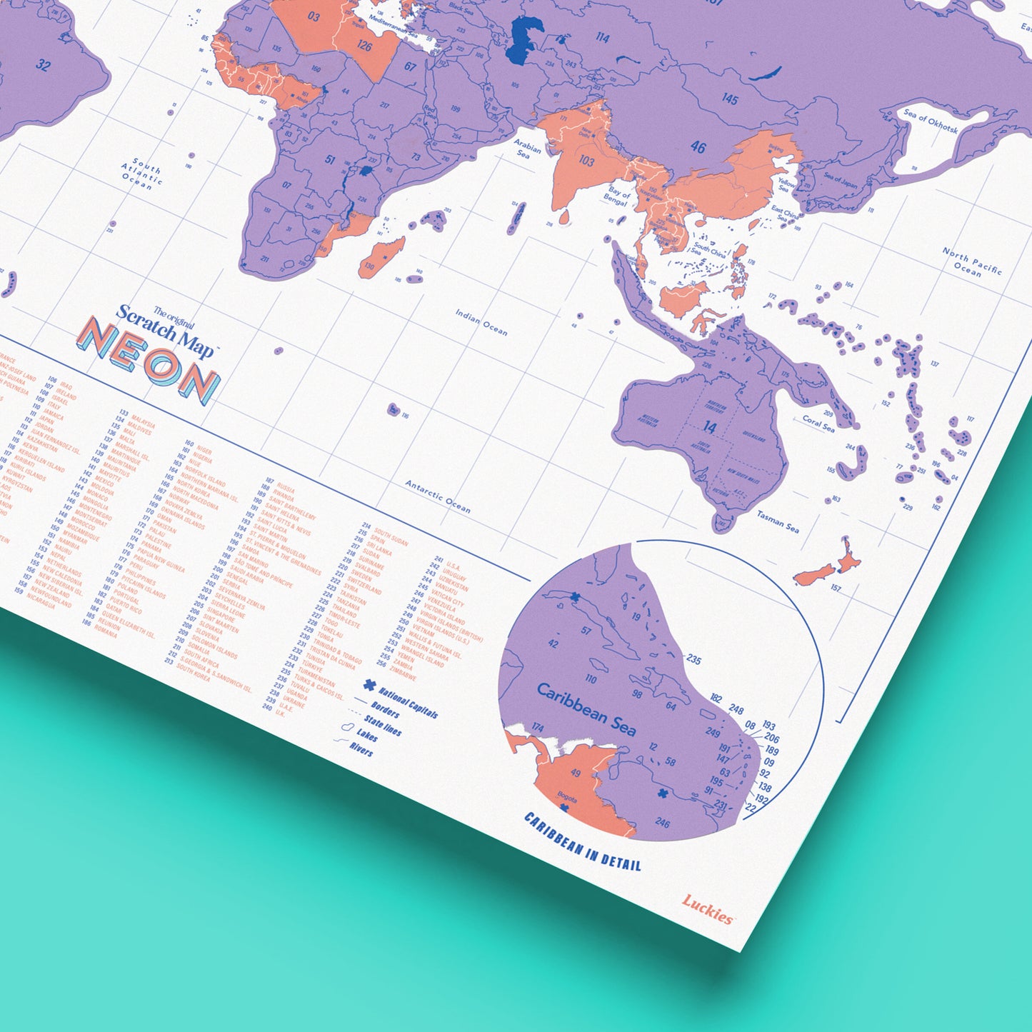 Purple Neon Scratch Map