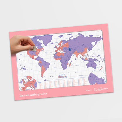 Purple Neon Scratch Map
