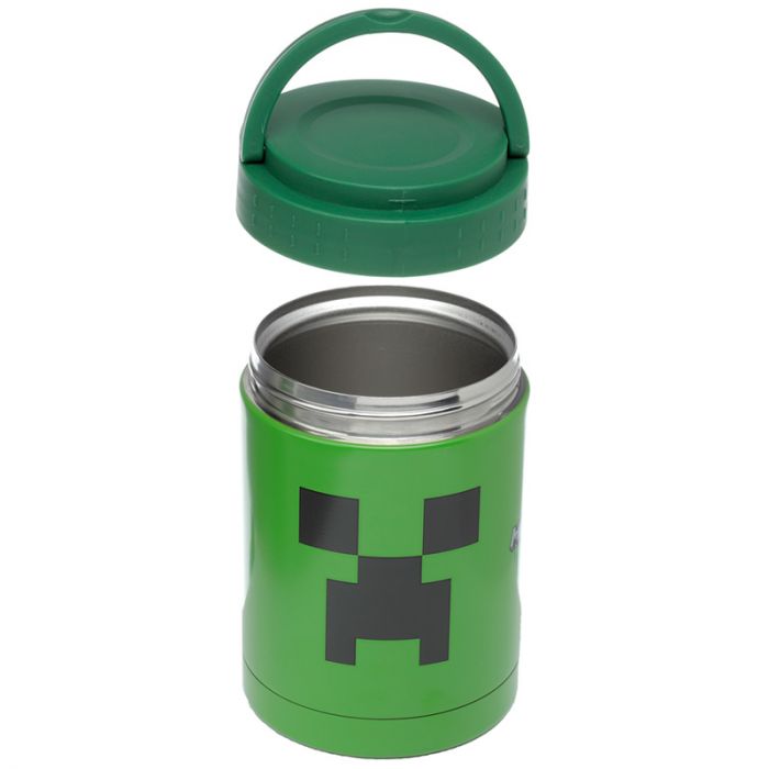 Puckator - Travel Bottle | Minecraft | Creeper Hot & Cold Lunch Pot | 500ml
