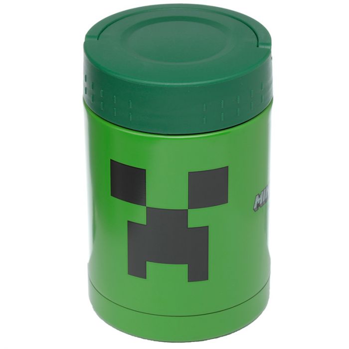 Puckator - Travel Bottle | Minecraft | Creeper Hot & Cold Lunch Pot | 500ml