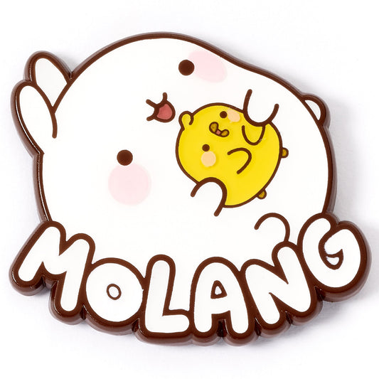 Molang and Piu Piu Logo Pin Badge - The Carat Shop